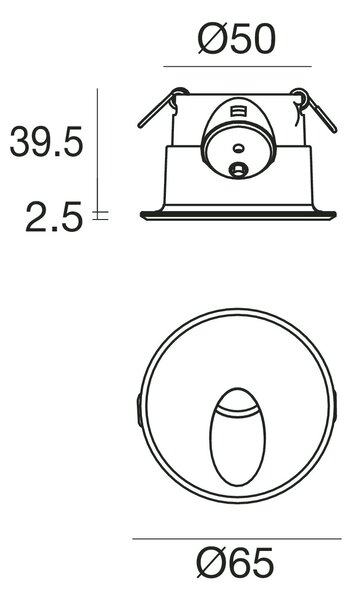 Linea Light 87988W70 Quara_R, cortenové zápustné LED svítidlo do stěny, 1x2W 3000K, průměr 6,2cm, IP65