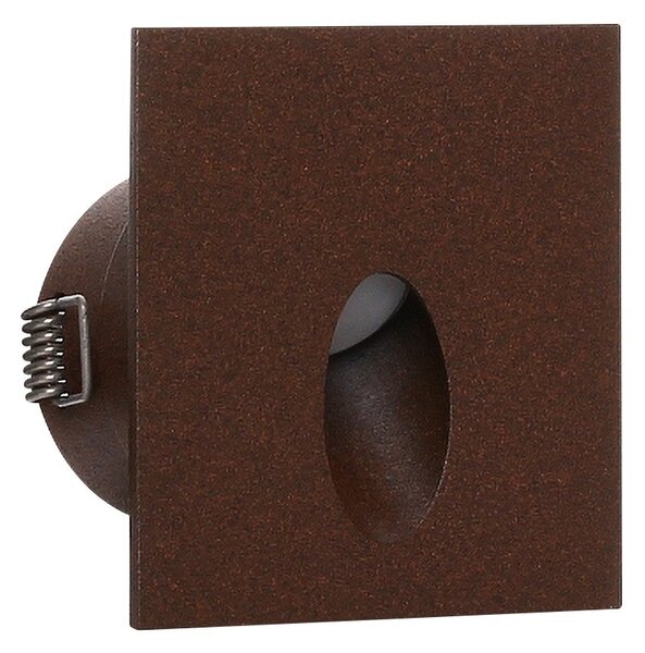 Linea Light 87989W70 Quara65_Q, cortenové zápustné LED svítidlo do stěny, 1x2W 3000K, rozměr 7x7cm, IP65