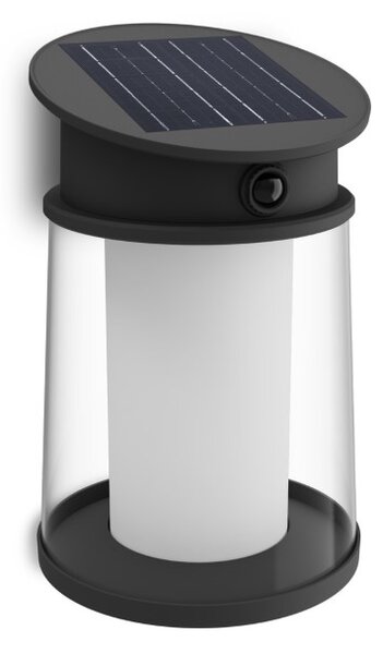 Philips 8720169361942 UltraEfficient Juda solární nástěnné svítidlo se senzorem LED 3,2W/500lm 2700K IP44 antracitová