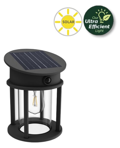Philips 8720169361928 UltraEfficient Geri solární nástěnné svítidlo se senzorem LED 3,2W/500lm 4000K IP44 antracitová
