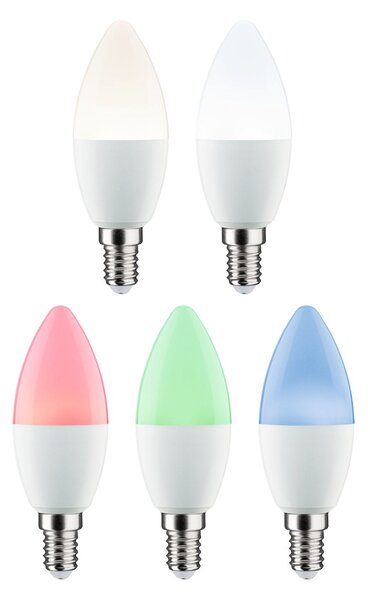 P 29146 Standard 230V Smart Home Zigbee 3.0 LED svíčka E14 5W RGBW+ stmívatelné mat - PAULMANN