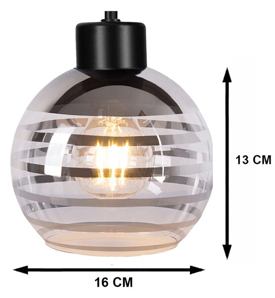 BERGE Stropní svítidlo LED LOFT 4xE27 GLASS BALL