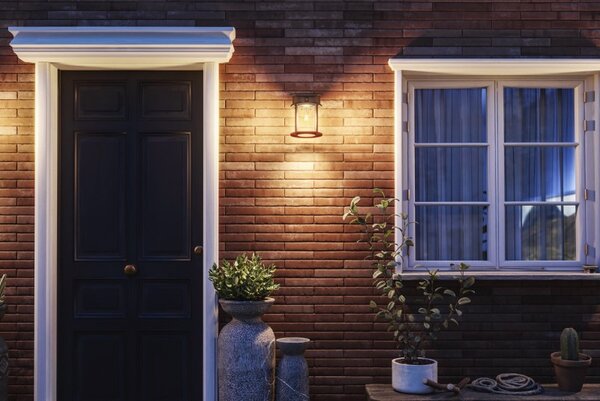 Philips 8720169361904 UltraEfficient Geri solární nástěnné svítidlo se senzorem LED 3,2W/500lm 2700K IP44 antracitová
