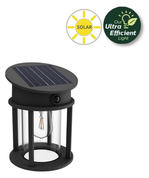 Philips 8720169361904 UltraEfficient Geri solární nástěnné svítidlo se senzorem LED 3,2W/500lm 2700K IP44 antracitová