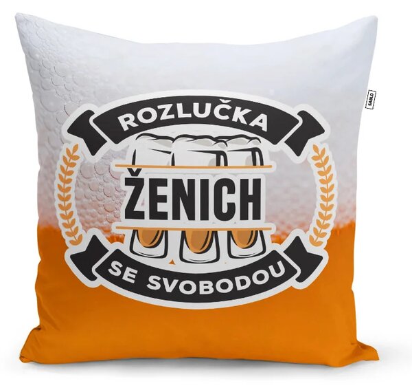 Sablio Polštář Rozlučka se svobodou ženicha: 40x40 cm