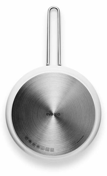 Eva Trio White Line Hluboká pánev s keramickým nepřilnavým povrchem 24 cm, bílá, bez PFAS, na indukci, do trouby do 400 °C, Eva Solo