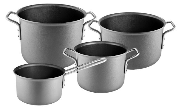 Eva Solo sada hrnců Greyline Ceramic nepřilnavé 4 ks – hrnce s keramickým nepřilnavým povrchem pro každodenní vaření