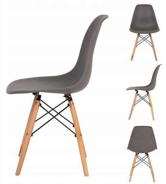 ModernHome Jídelní židle sada 4 ks - tmavě šedé, PC-005 DARK GREY