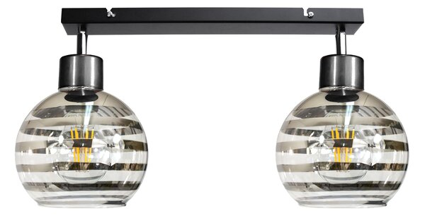 BERGE Stropní svítidlo 2xE27 GLASS BALL stripes black