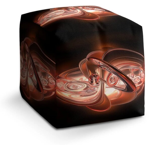 Sablio Taburet Cube Červená abstrakce - 40x40x40 cm