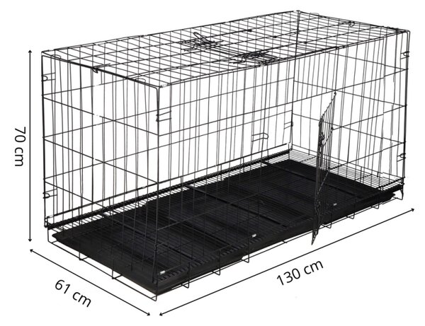 Klec pro zvířata 130x70x61 cm kovová SPRINGOS PA1082