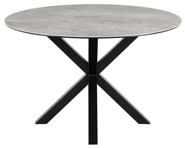 Actona Jídelní kulatý stůl Heaven 119 cm šedý mramor/černý