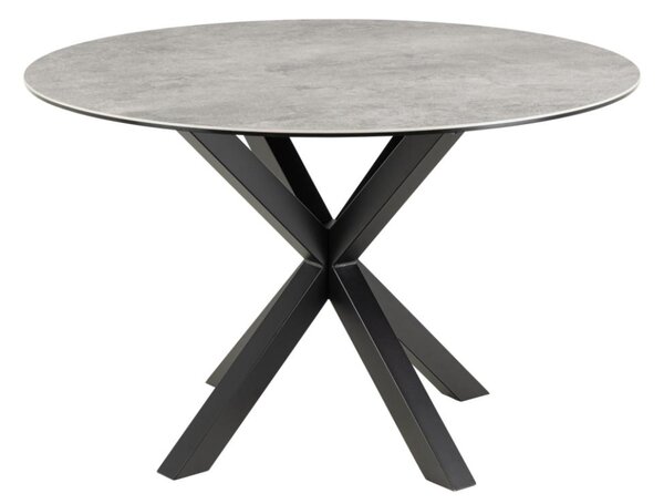 Actona Jídelní kulatý stůl Heaven 119 cm šedý mramor/černý