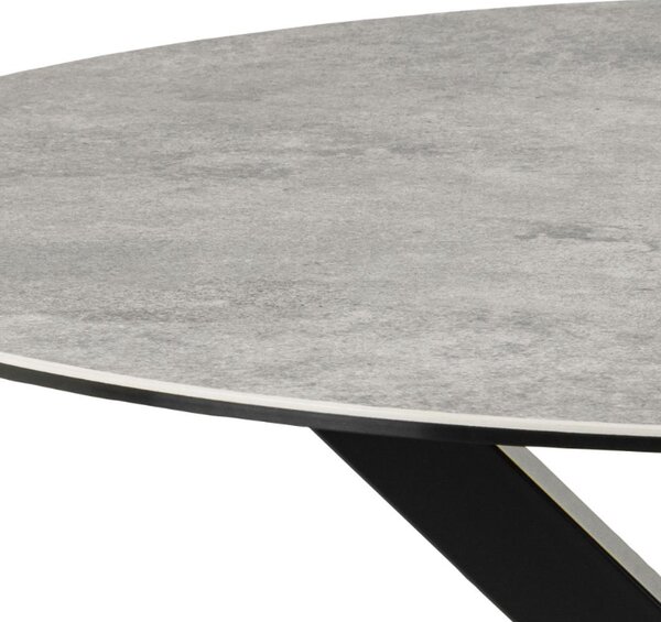 Actona Jídelní kulatý stůl Heaven 119 cm šedý mramor/černý
