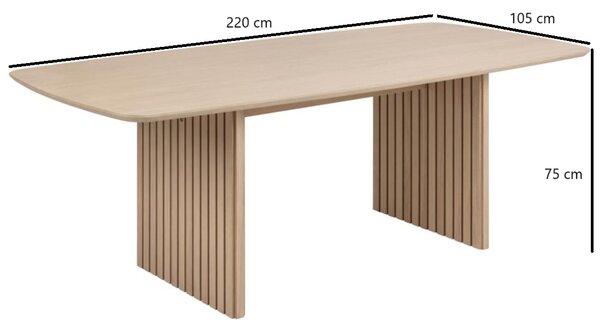 Actona Jídelní stůl CHRISTO 220 cm bělený dub