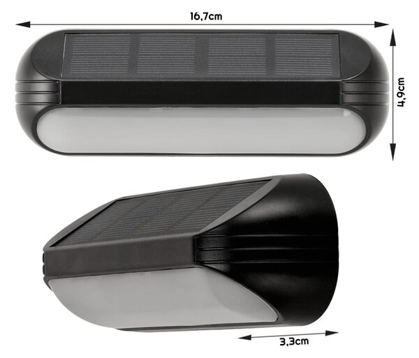 BERGE Solární fasádní svítidlo RGB IP65