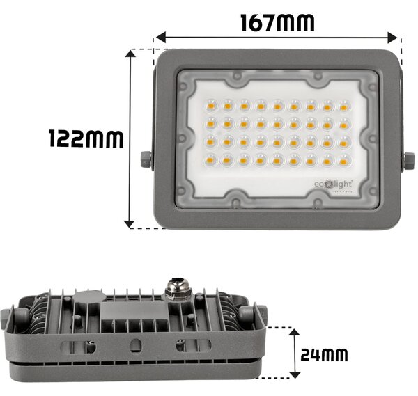 ECOLIGHT LED reflektor 30W 3000lm PREMIUM LINE - studená bílá
