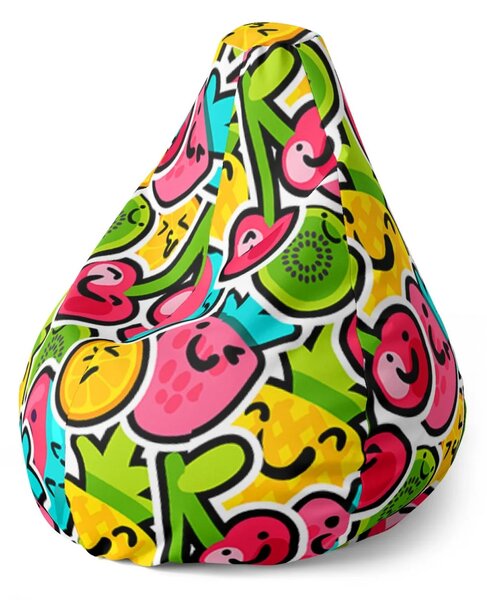 Sablio Sedací vak Pear Veselé ovoce - 70 x 95 x 15 cm