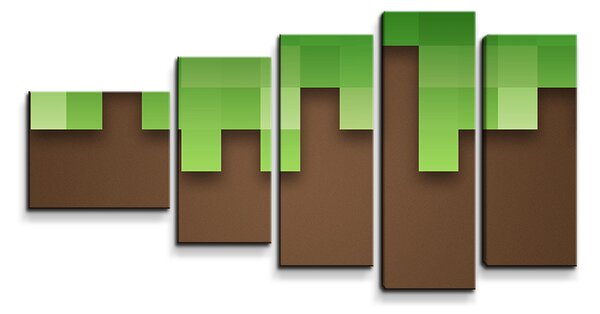 Sablio Obraz - 5-dílný Green Blocks 2 - 100x60 cm