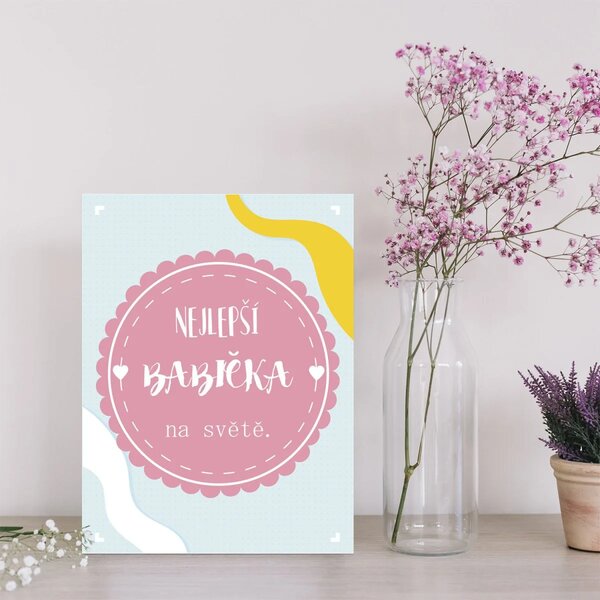 Sablio Dárková cedulka Nejlepší babička: 30x40 cm