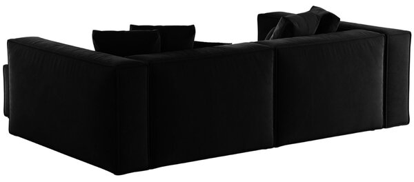 -25 % Dny MOMENTI– Cosmopolitan Design Černá sametová rohová pohovka Aveiro 254 cm, pravá