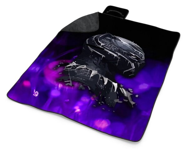 Sablio Plážová deka BLACK PANTHER Fialová luminescence: 200x140 cm