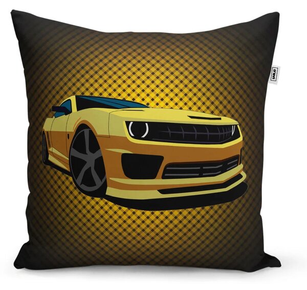 Sablio Polštář Chevrolet Camaro Žlutá mřížka - 40x40 cm