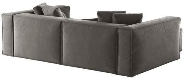 -25 % Dny MOMENTI– Cosmopolitan Design Šedá sametová rohová pohovka Aveiro 254 cm, levá