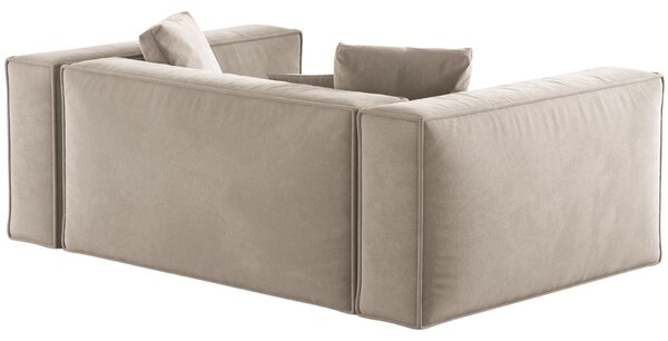 -25 % Dny MOMENTI– Cosmopolitan Design Světle béžová sametová dvoumístná pohovka Aveiro 180 cm
