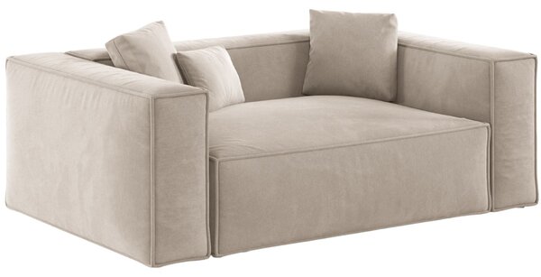 -25 % Dny MOMENTI– Cosmopolitan Design Světle béžová sametová dvoumístná pohovka Aveiro 180 cm