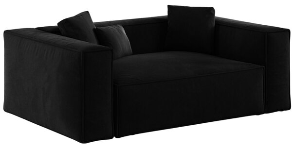 -25 % Dny MOMENTI– Cosmopolitan Design Černá sametová dvoumístná pohovka Aveiro 180 cm