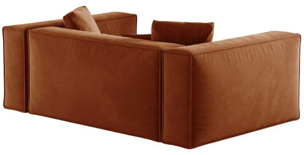 -25 % Dny MOMENTI– Cosmopolitan Design Terakotově oranžová sametová dvoumístná pohovka Aveiro 180 cm