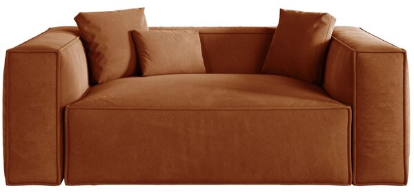 -25 % Dny MOMENTI– Cosmopolitan Design Terakotově oranžová sametová dvoumístná pohovka Aveiro 180 cm