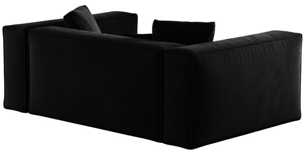 -25 % Dny MOMENTI– Cosmopolitan Design Černá sametová dvoumístná pohovka Aveiro 180 cm