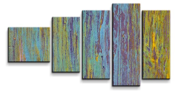 Sablio Obraz - 5-dílný Dřevěná abstrakce - 100x60 cm