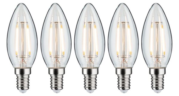 P 5092 Filament set LED svíčka E14 230V 5x2,6W 2700K čirá - PAULMANN