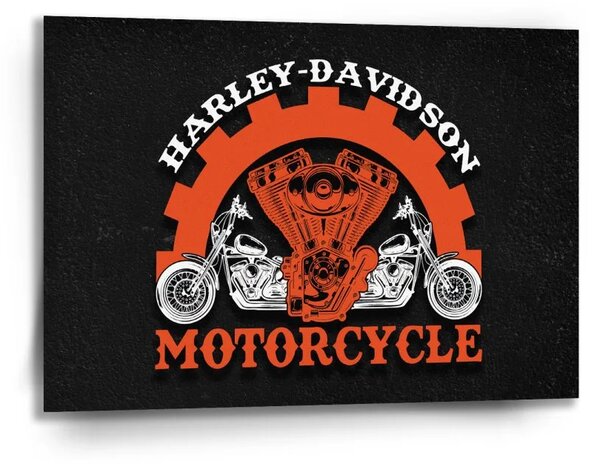 Sablio Obraz Harley-Davidson motor Černé pozadí - 90x60 cm