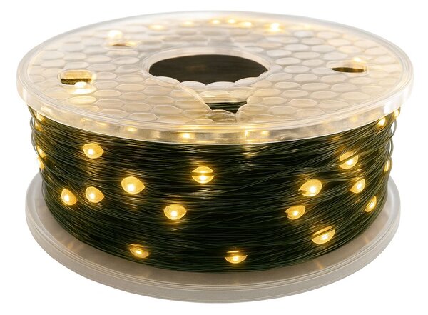 Vánoční LED mikro řetěz, teplá bílá se záblesky, 200 m, 2000 kapkových LED