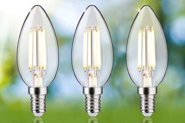 P 29199 Eco-Line Filament 230V LED svíčka E14 3ks-sada 98mm 2,5W 3000K čirá - PAULMANN