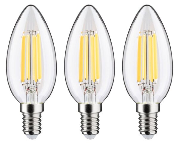 P 29199 Eco-Line Filament 230V LED svíčka E14 3ks-sada 98mm 2,5W 3000K čirá - PAULMANN