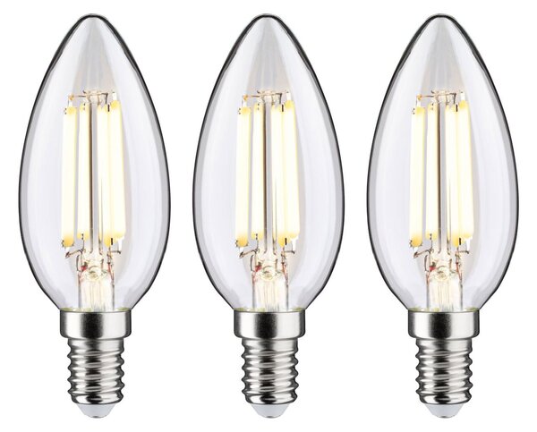 P 29199 Eco-Line Filament 230V LED svíčka E14 3ks-sada 98mm 2,5W 3000K čirá - PAULMANN
