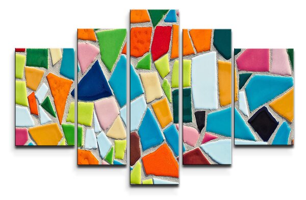 Sablio Obraz - 5-dílný Barevná mozaika - 125x90 cm