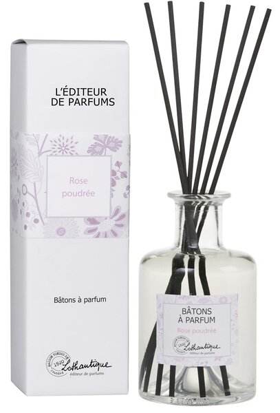 Lothantique Vonný difuzér s černými dřívky 200 ml Powdery Rose - L`editeur de parfums