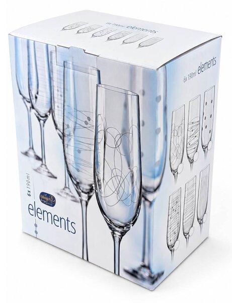 Crystalex Sklenice na šumivé víno Viola Elements 190 ml 6 ks