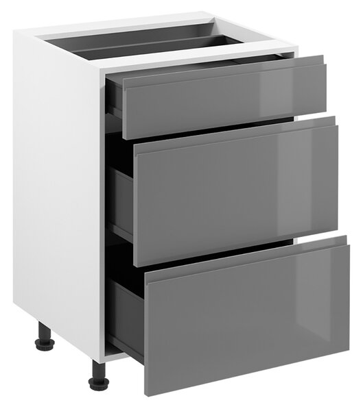 Kuchyňská linka ASPEN gr | 300x230 cm | zásuvky METALBOX | SOKL v CENĚ | šedá lesk