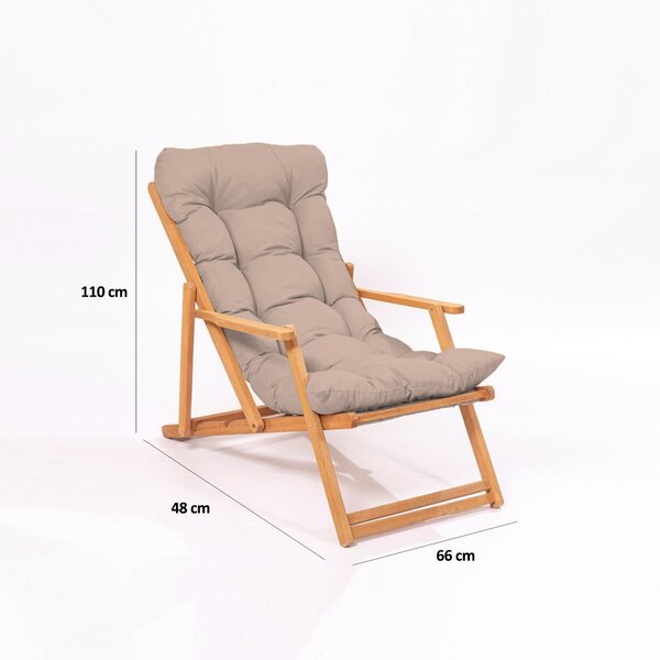 Kalune Design Skládací zahradní lehátko Triol z masivu hnědé