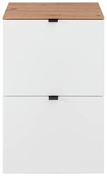 VYKLÁPĚCÍ BOTNÍK, bílá, dub artisan, 55/84/37 cm Voleo - Výklopné botníky