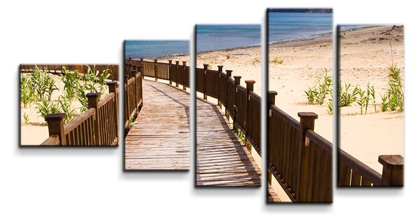 Sablio Obraz - 5-dílný Chodníček na pláž - 100x60 cm