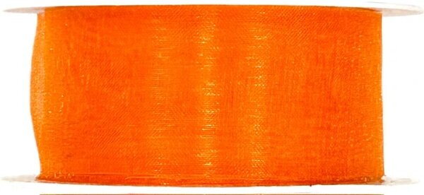 Stuha organza sytě oranžová 25mm x 5m (4,- Kč/m)
