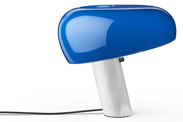 Flos F6380014 Snoopy, designová stolní lampa se stmívačem v kombinaci modré a mramoru, 1x150W E27, výška 36,9cm